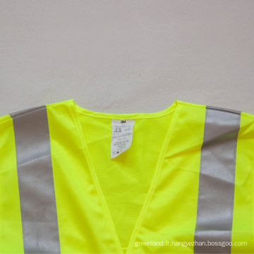 Réglage personnalisable Hi Vis Fluorescent Jaune Reflective Construction Work Vest Safety Used Work Uniform